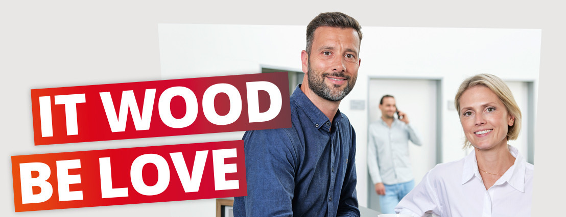 Teaser für eine Stellenanzeige: It wood be love.